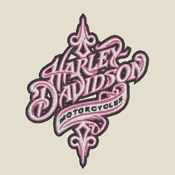 Harley Davidson Embroidered Adult Unisex Crewneck Sweatshirt Script Biker Pink - Picture 10 of 14